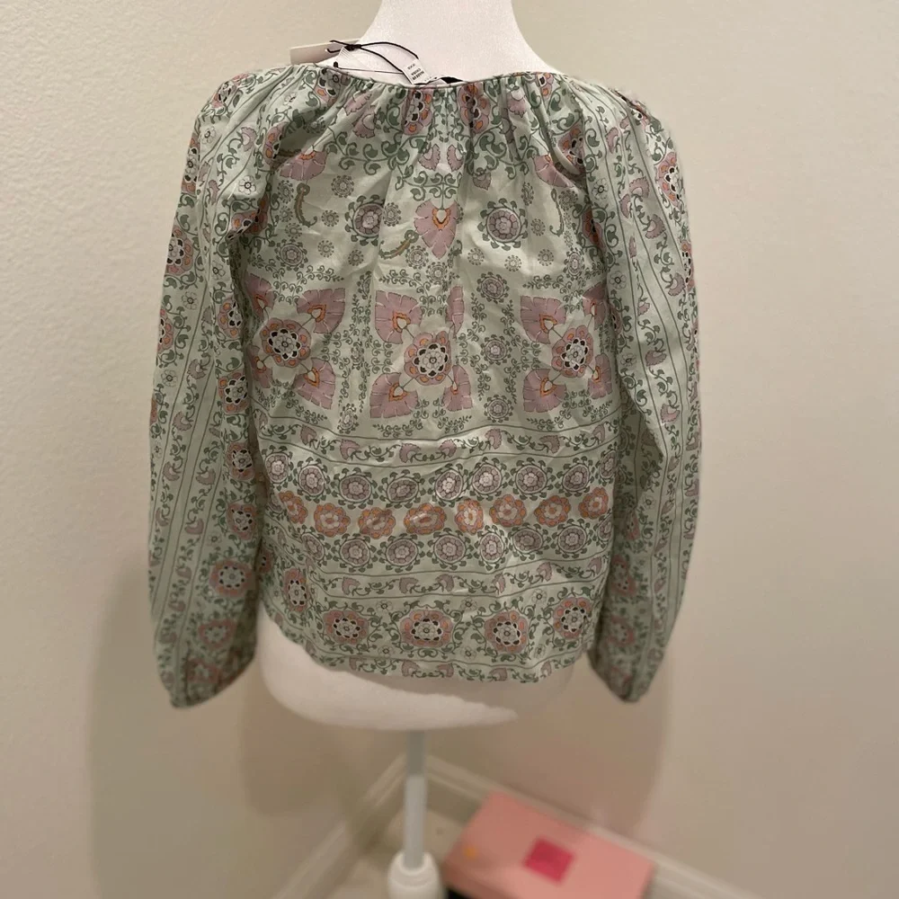 NWT Womens Joie Damarre Long Sleeve COTTON TOP IN GREEN size XXS​​​​​​​ - Picture 7 of 9